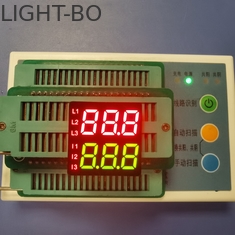 O diodo emissor de luz dobro do segmento da altura 7 da fileira 8.6mm indica o dígito 3 de duas cores