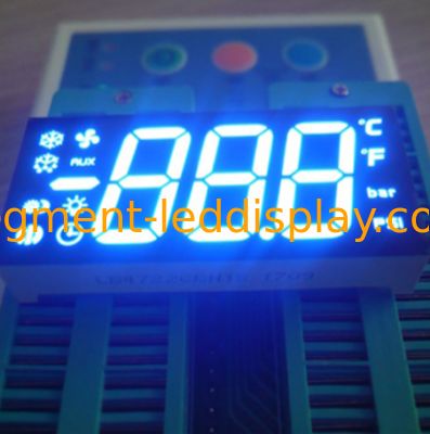 Bom preço. Visor LED de 7 segmentos de três dígitos azul ultra brilhante personalizado Ânodo comum para controle de geladeira on-line