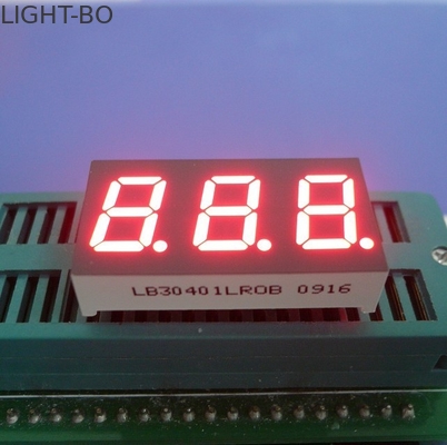 Display de LED de 7 segmentos com catodo comum de três dígitos