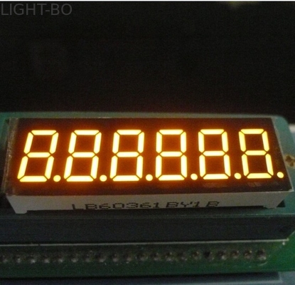 Âmbar alfanumérico da exposição de diodo emissor de luz 6 do segmento contínuo do dígito 7 0,36 polegadas