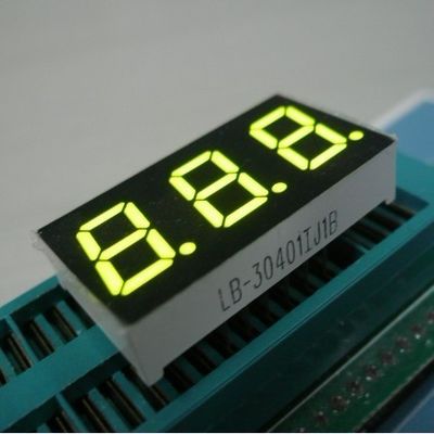 Display LED amarelo verde triplo dígito 7 segmentos Anodo comum