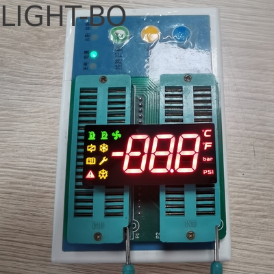 Display LED de sete segmentos de três dígitos personalizado para painel de controle de temperatura