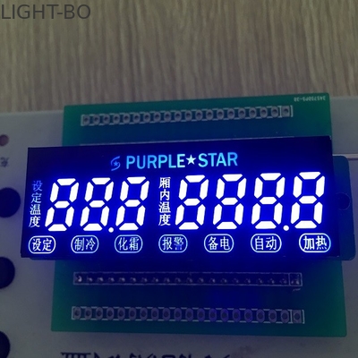 7 costume da exposição de diodo emissor de luz do segmento do dígito 7 ultra azul para o controle de temperatura