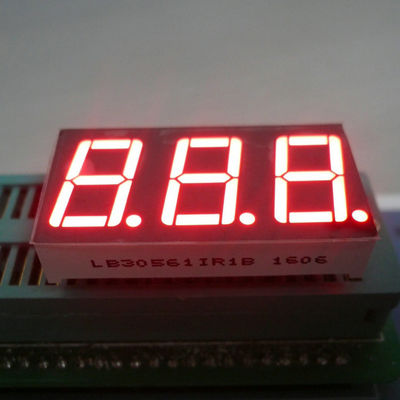 Display LED de superfície vermelho ultra brilhante 7 segmentos de 3 dígitos 14,2 mm para controlador de temperatura