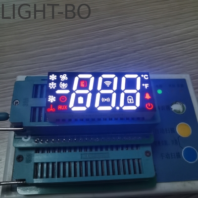 Multicolor 3 dígitos 7 segmentos LED Display Cátodo Comum Para Controlador de Refrigerador