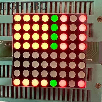 Desempenho do estabilizador de ânodo comum 3mm 8*8DOT Matrix LED Display Bicolor Vermelho/Verde para sinais em movimento