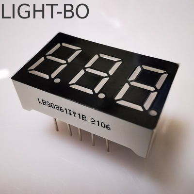 Exibição de LED Super Brilhante Amber 7 Segmento 3 dígitos 9.2mm Cátodo Comum para Medidor de Painel