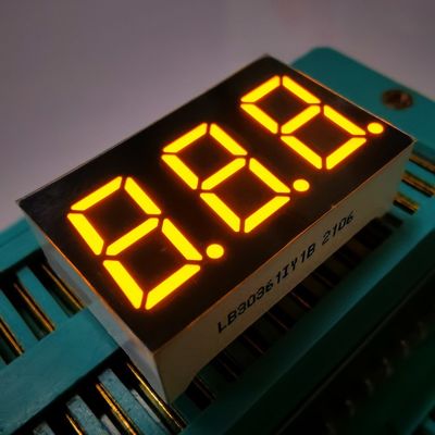 Exibição de LED Super Brilhante Amber 7 Segmento 3 dígitos 9.2mm Cátodo Comum para Medidor de Painel