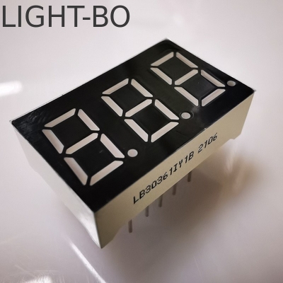 Super brilhante âmbar 7 segmento 3 dígitos 9,2 mm LED Display Cátodo comum para medidor de painel