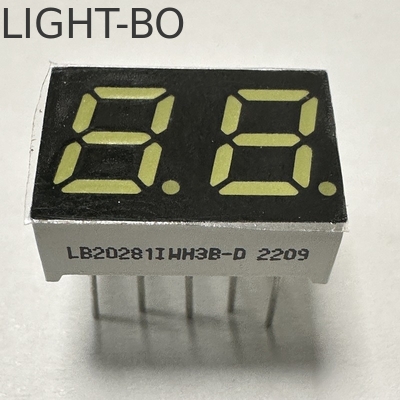 2 dígitos 7mm 7 segmento LED Super brilhante Anodo branco comum para eletrodomésticos