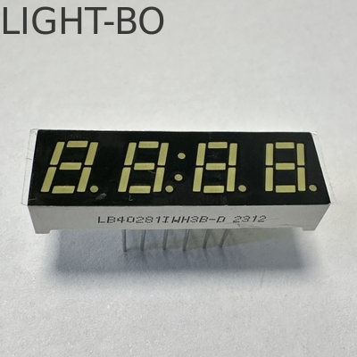 Display LED 7 mm Ulrta Branco Brilhante 4 dígitos 7 segmentos Cátodo Comum para Painel Multimétrico