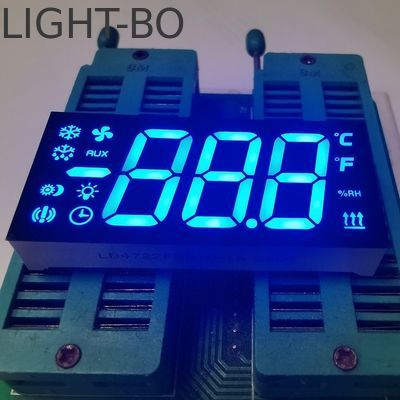 Display LED de 3 dígitos e 7 segmentos Ultra Azul Anodo Comum para Controlador de Frigorífico