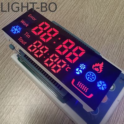 Display LED personalizado de 7 segmentos Anodo comum Ultra Vermelho/Azul para controlador de fogão a gás