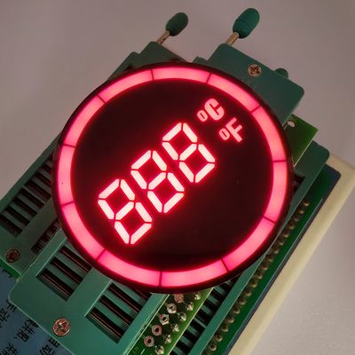 Controlador de display de temperatura LED de 7 segmentos com ânodo comum redondo