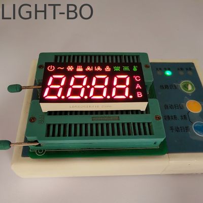 Display LED de 7 segmentos de 4 dígitos com cátodo comum para controlador de ar condicionado