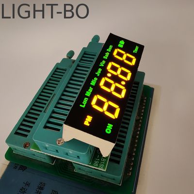 Display LED amarelo/verde de 7 dígitos para controlo do temporizador