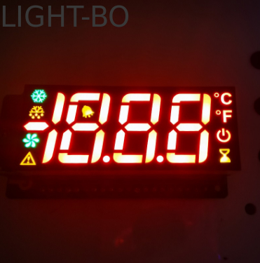 Display LED de 7 segmentos de três dígitos personalizado vermelho/amarelo/verde de alto brilho para controle de geladeira