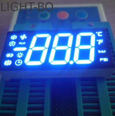 Bom preço. Visor LED de 7 segmentos de três dígitos azul ultra brilhante personalizado Ânodo comum para controle de geladeira on-line