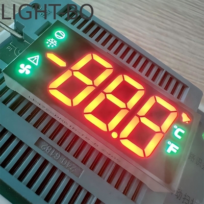 Exibição LED de 7 segmentos de 3 dígitos, 0,67 polegadas (17 mm), dupla cor (vermelho ultra brilhante / verde puro), cátodo comum para casa
