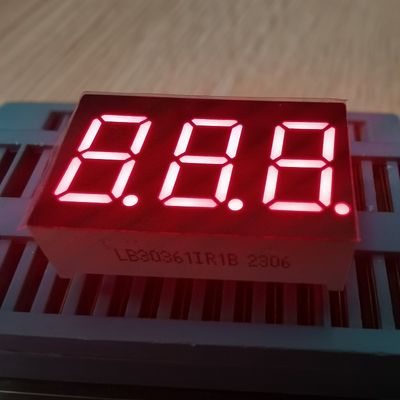 Visor LED de 3 dígitos de 7 segmentos de 0,36 polegadas (9,2 mm) Vermelho Super Brilhante para Indicadores de Temperatura/Umidade