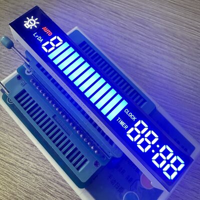Display LED multicolor brilhante personalizado (azul/branco/vermelho) de 7 segmentos para capôs de cozinha