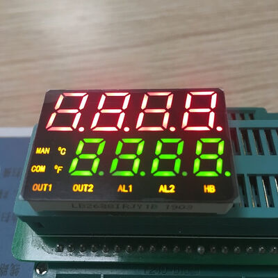 Display LED 7 Segment 4 Dígitos Duas Linhas Vermelho/Verde/Amarelo Ânodo Comum para Controle de Temperatura
