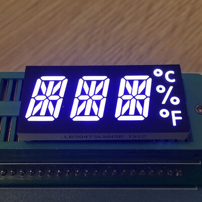 Display de LED de 14 segmentos alfanumérico ultrabrilhante branco 3 dígitos para temperatura