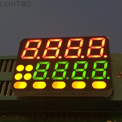A exposição de diodo emissor de luz do segmento dos dígitos 7 do indicador 8 da temperatura Multicolour projeta