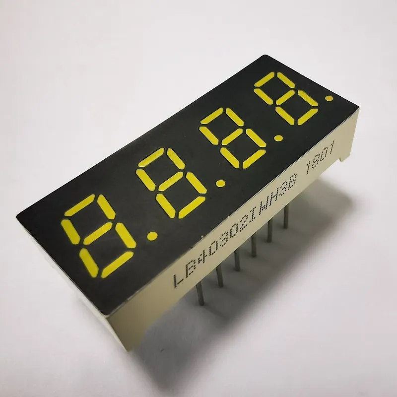 Display LED de 7,62 mm 4 dígitos 7 segmentos branco Anodo comum para indicador de temperatura 0