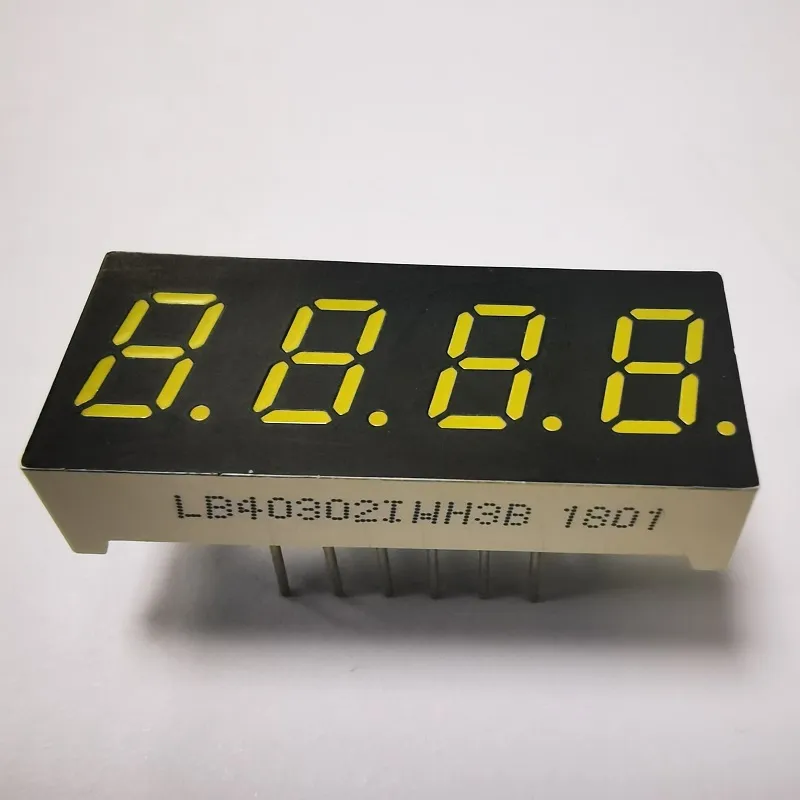 Display LED de 7,62 mm 4 dígitos 7 segmentos branco Anodo comum para indicador de temperatura 1