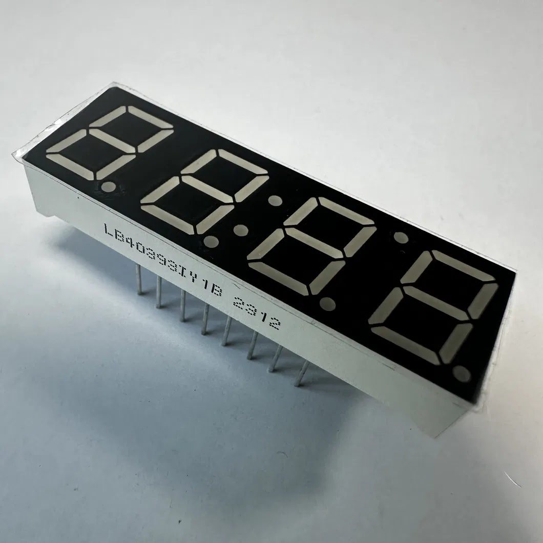 0.39 "Ensino LED amarelo de 7 segmentos com ânodo comum para indicador de temperatura e umidade 2
