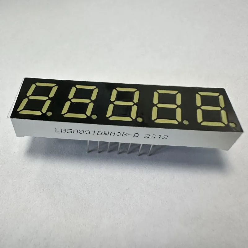 7 segmentos LED Ultra Branco 5 dígitos 0.39 polegadas Cátodo comum para indicador digital 0