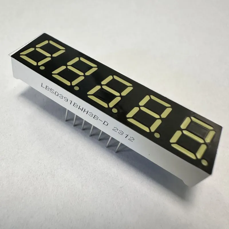 7 segmentos LED Ultra Branco 5 dígitos 0.39 polegadas Cátodo comum para indicador digital 1