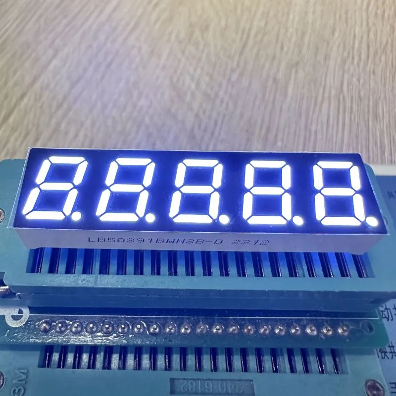 7 segmentos LED Ultra Branco 5 dígitos 0.39 polegadas Cátodo comum para indicador digital 5