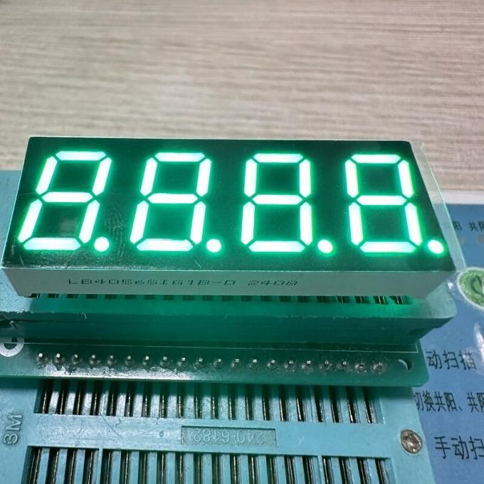Display LED de 7 segmentos de 4 dígitos de 0,56 polegadas (14,2 mm) – Verde Puro, Ânodo Comum para Painéis de Instrumentos e Eletrodomésticos 0
