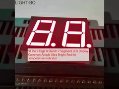 18 pin 2 dígitos 0,56 polegadas 7 segmentos LED Display Anodo comum Ultra vermelho brilhante para indicador de temperatura