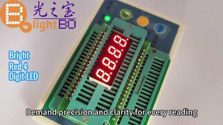 Visor LED vermelho ultra brilhante de 4 dígitos e 7 segmentos para painéis de instrumentos