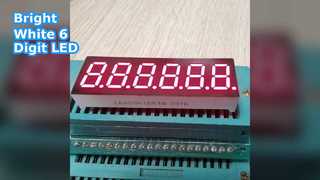 Tela LED branca de 7 segmentos e 6 dígitos de 0,36 polegadas