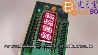 Display LED alfanumérico de 4 dígitos e 14 segmentos, vermelho ultra brilhante, para aplicações de taxímetro/medição