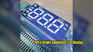 Display LED branco ultra brilhante para eletrodomésticos